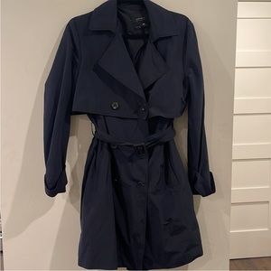 Zara Women's Dark Blue Trench Coat Sz L